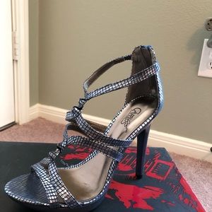 Beautiful blue/silver strappy  sandals